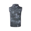 Men's black silver pastebrushing wool turtleneck vest with sleeveless design and stand collar