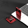 Compact square 20000mAh power bank with LCD screen in black, green, or red colour.