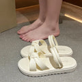 Women's black and white PVC sandals with thick soft back and two-way wear design