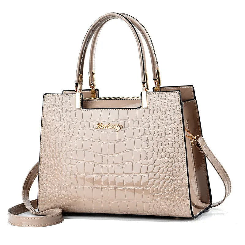 PU leather one-shoulder handbag in horizontal square shape showing colour options