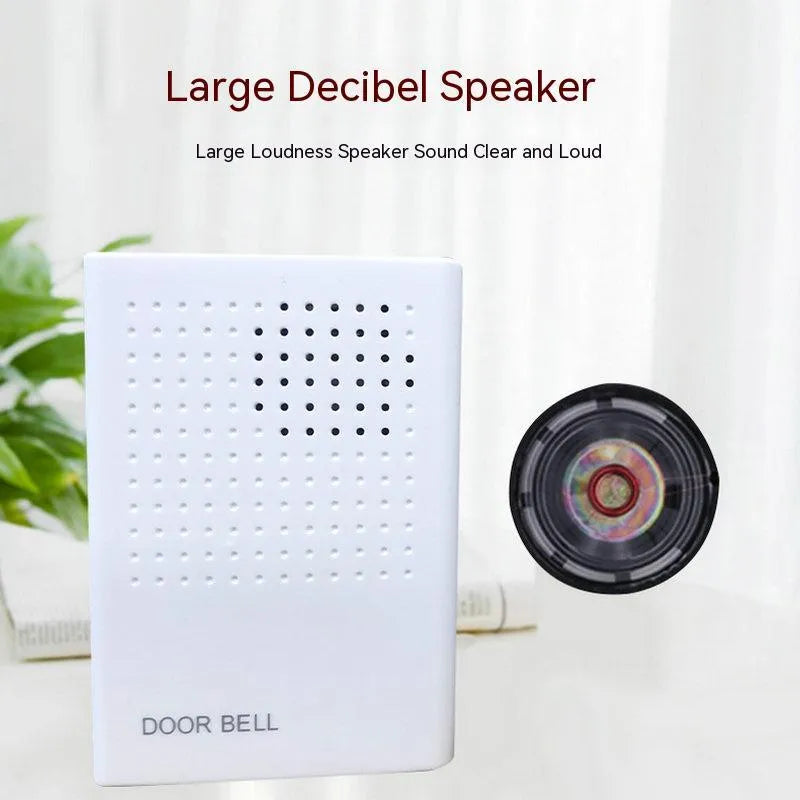 White wired doorbell 87x62x23mm mounted on door frame with dingdong chime for hotel or home use