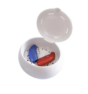 White electric USB UV drying box for hearing aids with constant temperature dehumidification and 4-hour timer