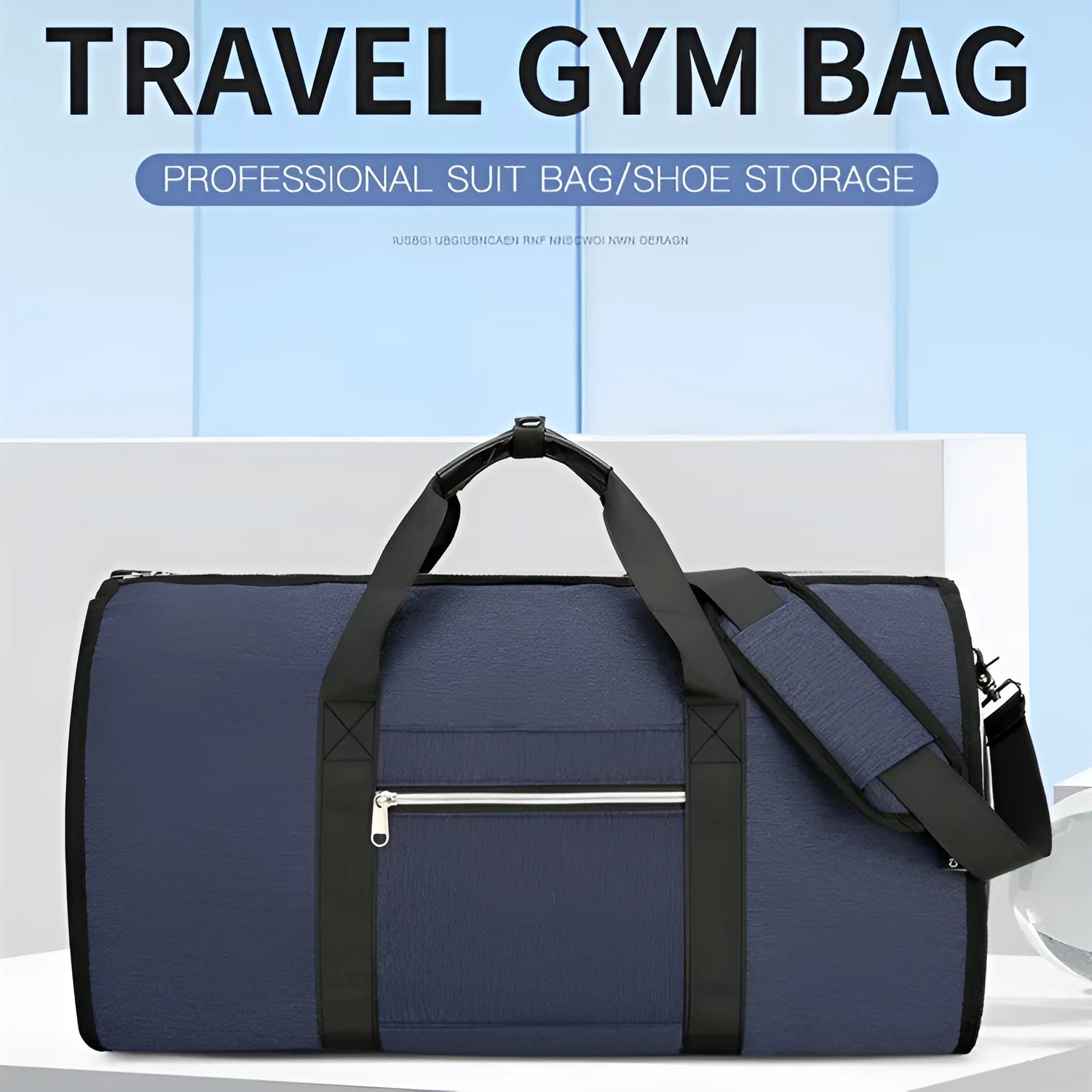 Grey Oxford cloth sports bag showing separate compartments for dry and wet storage items