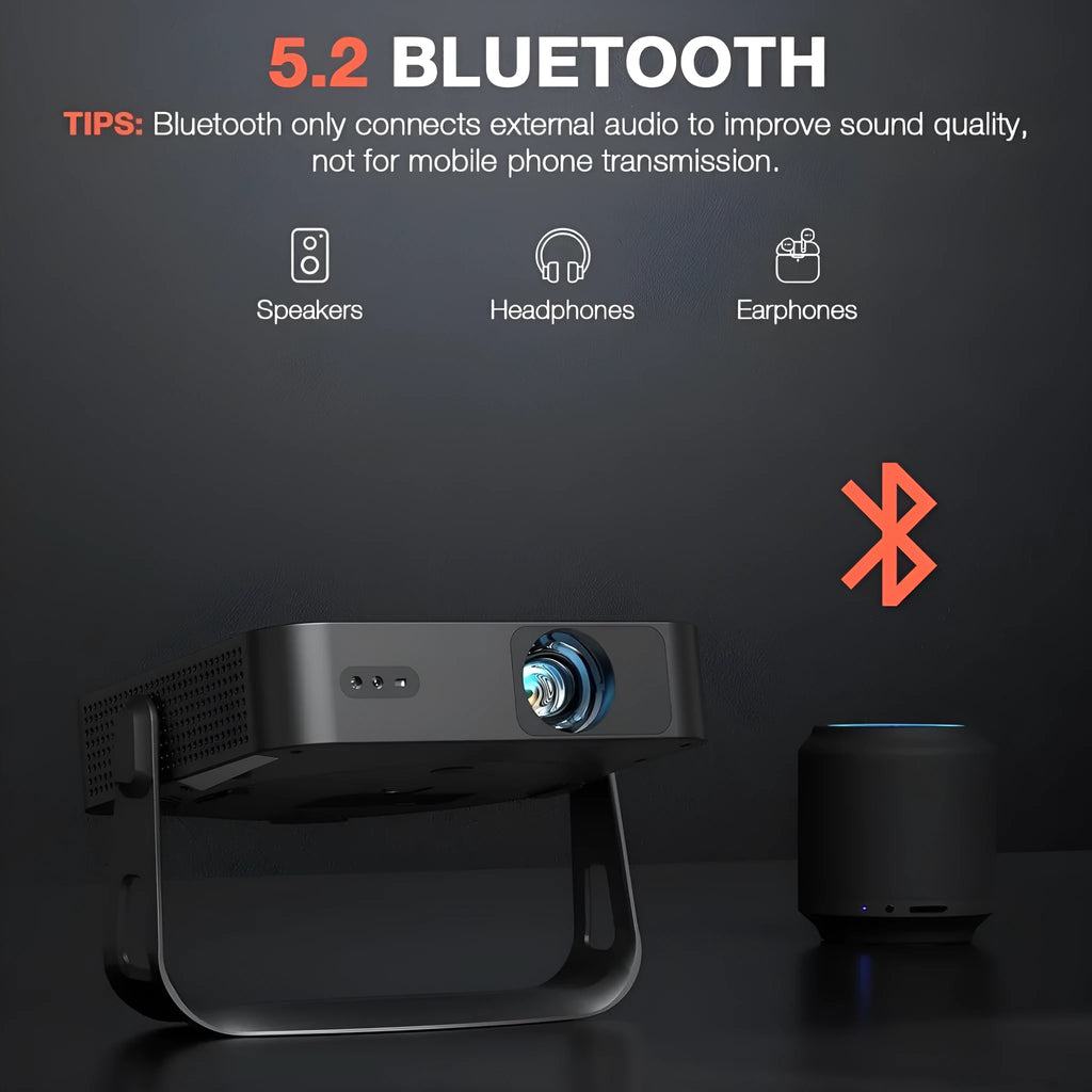 Smart HD projector with PTZ autofocus, 1080p resolution, and 200ANSI brightness