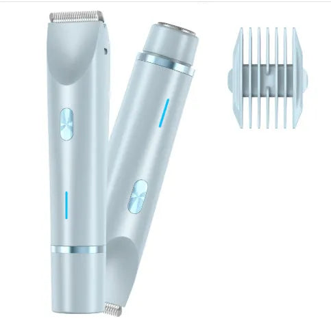 Pink women's electric hair remover with double head design for body grooming