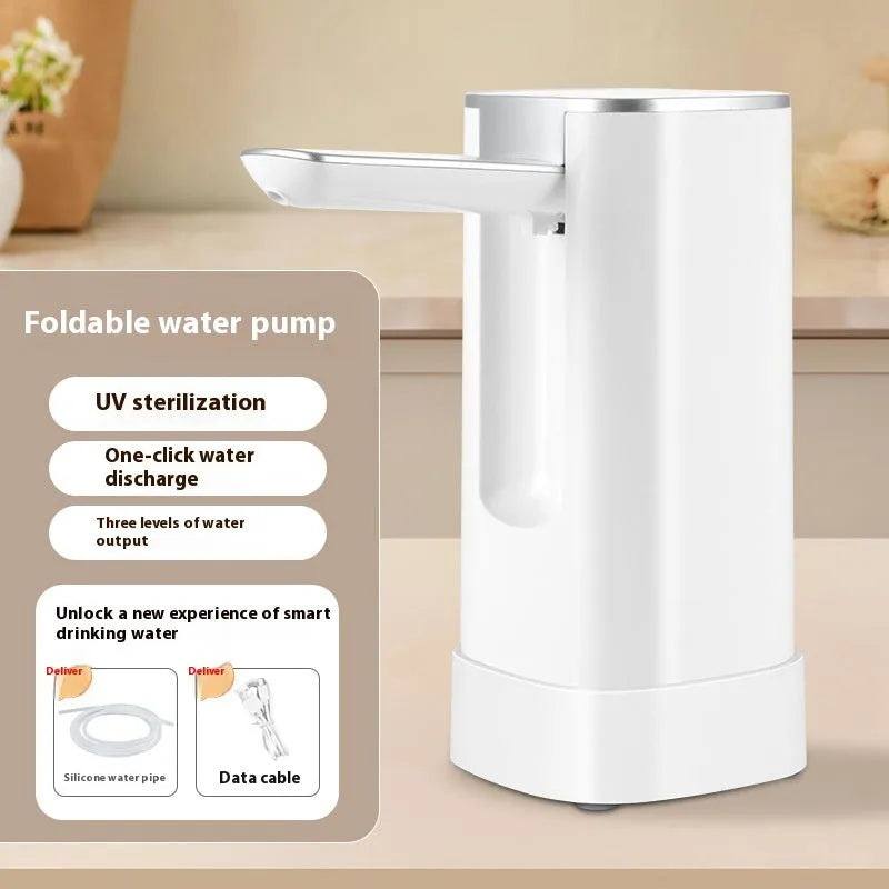 Folding bucket table with LCD screen and touch-control water pump
