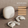 Bone conduction non in-ear bluetooth headset in Glacier Blue with silicone ear hook on a white background