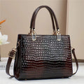 Women's soft texture PU leather one shoulder mom bag in horizontal square shape with multiple internal compartments
