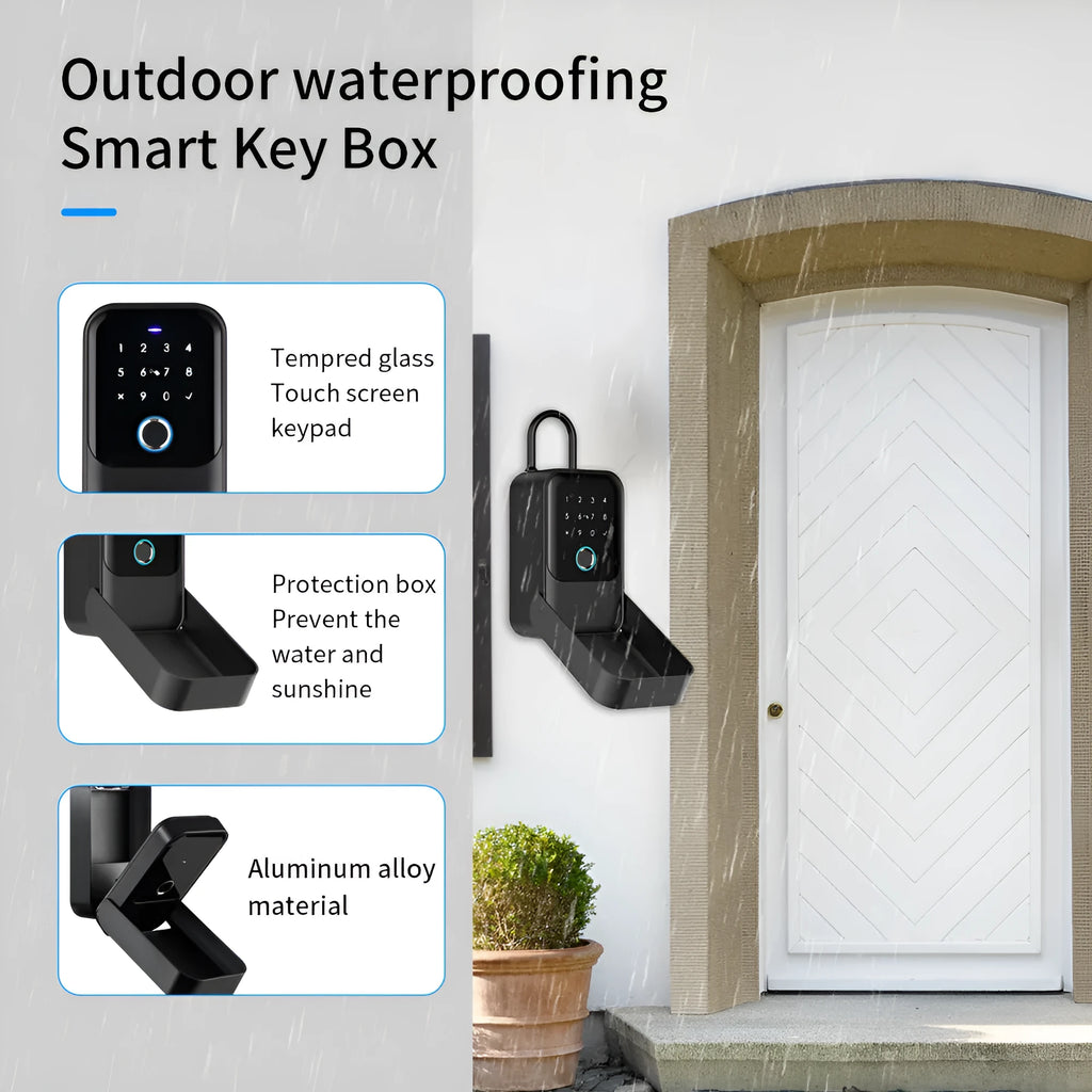 Smart key box with fingerprint scanner and Bluetooth for key storage K3BF KB5F TTLock
