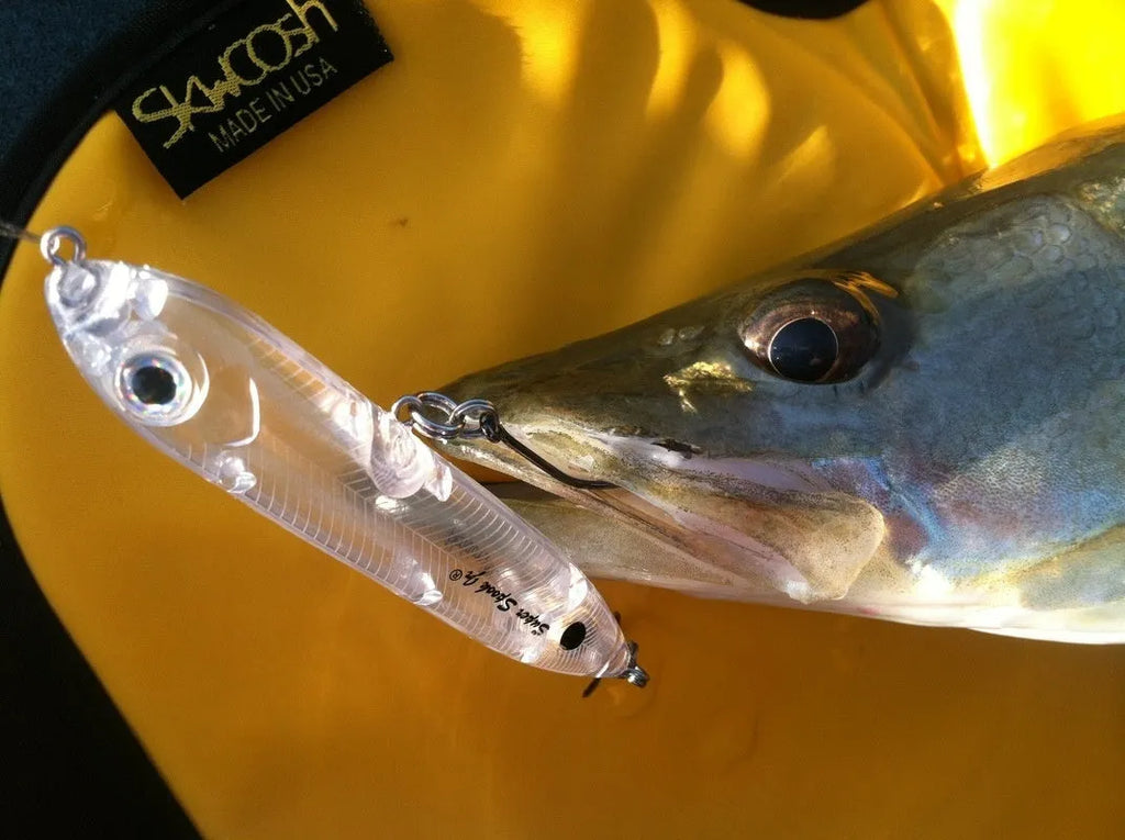 Transparent 9.5cm long ABS plastic blank fishing lure body with a 7mm slot for a fish eye.