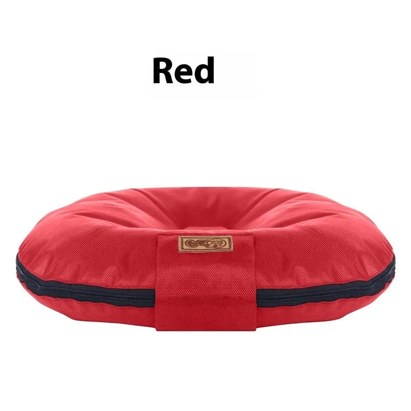 Size S removable cover dog mattress in Oxford cloth, shown in black, grey, red, and brown colour options.