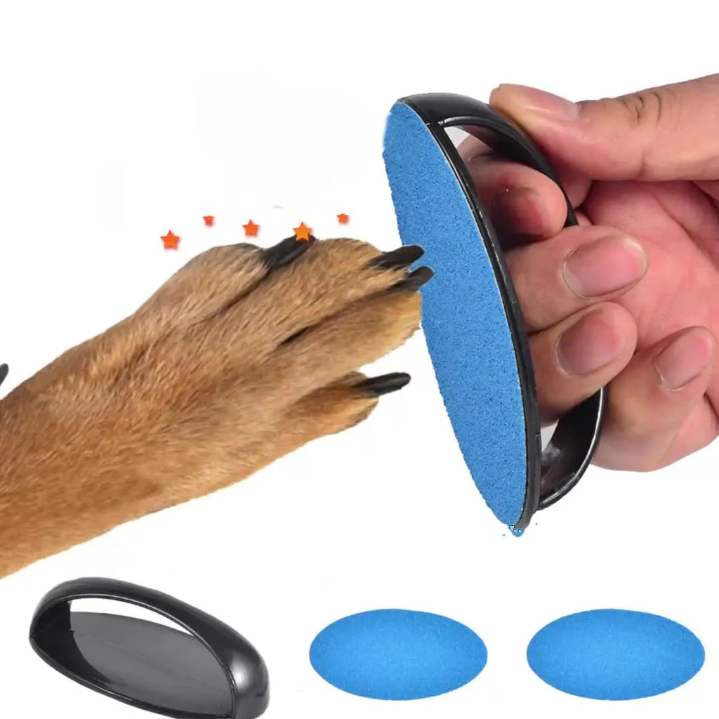 Upgraded dog nail file board with ergonomic handle in choice of colours.