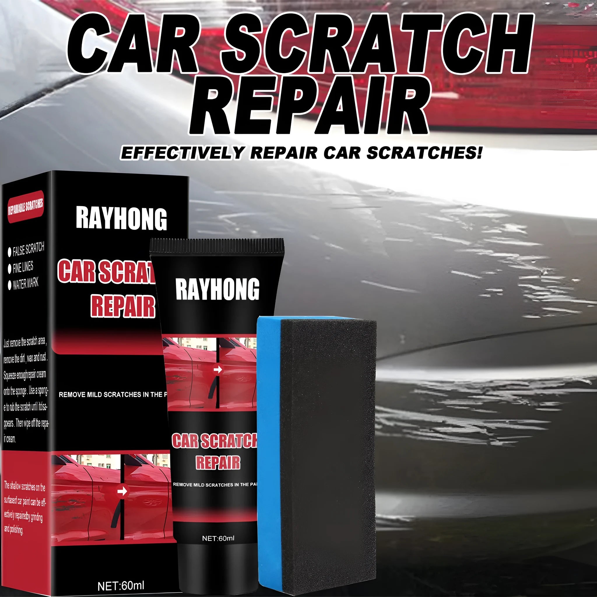 60ml car scratch repair wax container for automotive paint surface maintenance