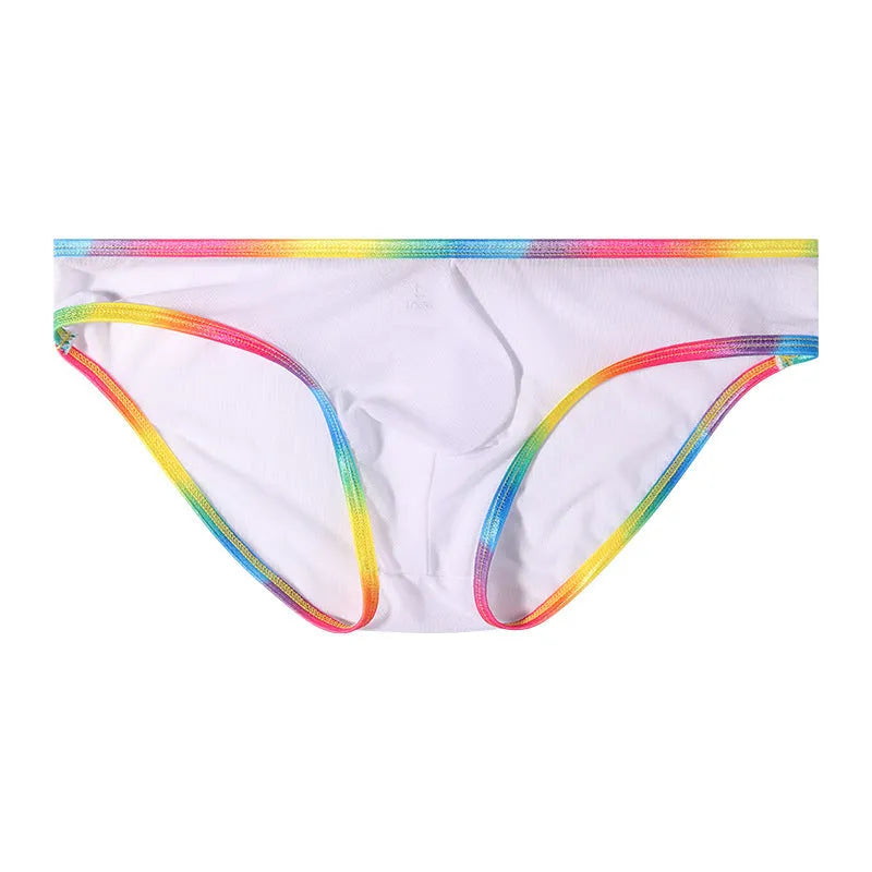Women's transparent mesh briefs in multiple colours on a white background.