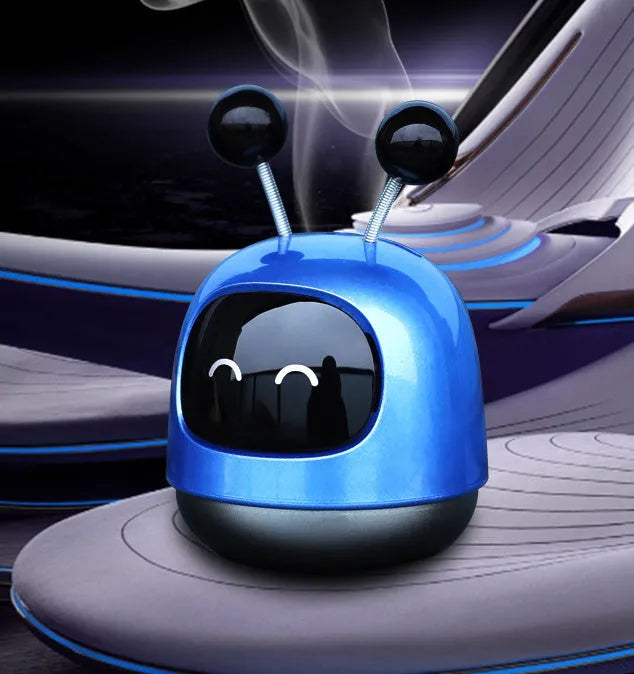 Robot-shaped car vent aromatherapy decoration with 40ml capacity in three flavour variants