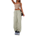 Loose-fit straight-leg cargo casual pants in multiple colours with cargo pockets.