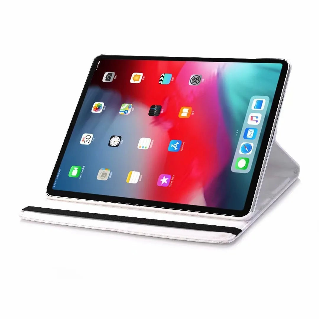 iPad rotating protective sleeve case in imitation leather with clamshell design