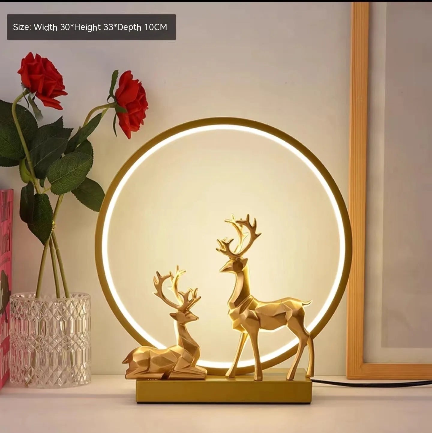 Bride dowry wedding night light in noble gold or white finish with button or remote control.