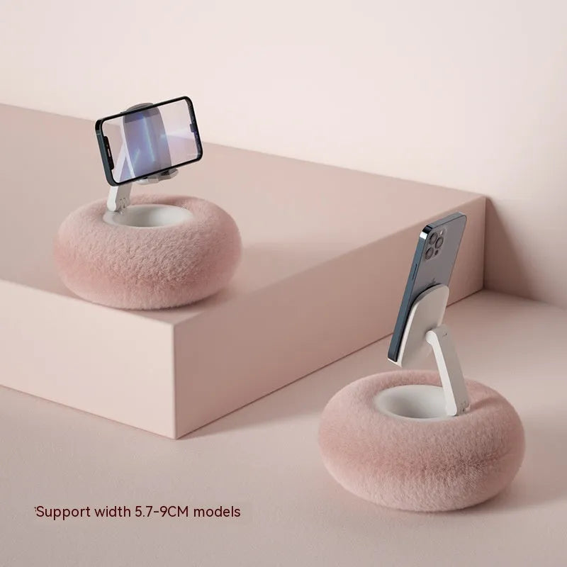 Adjustable rotating bracket holding tablet with 230mm extension rod and elastic fabric base
