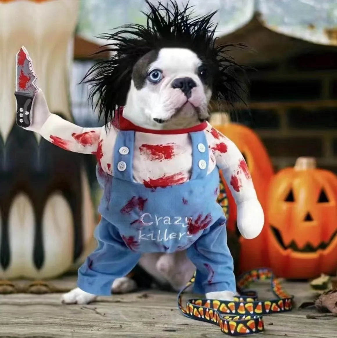 Bloody doll style pet costume dog suit for Halloween Christmas events on small dog