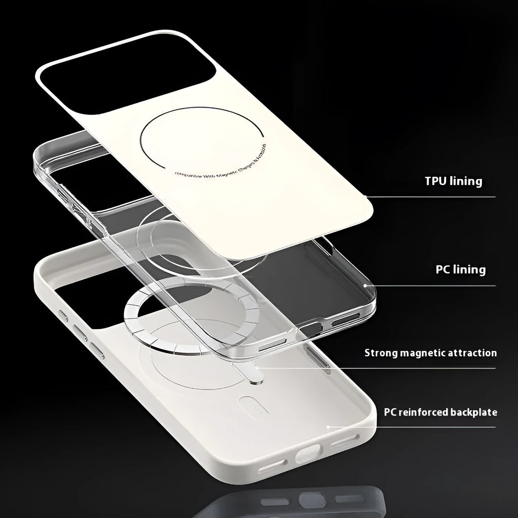 Frosted matte magnetic protective cover for iPhone 17 Pro with camera button protection