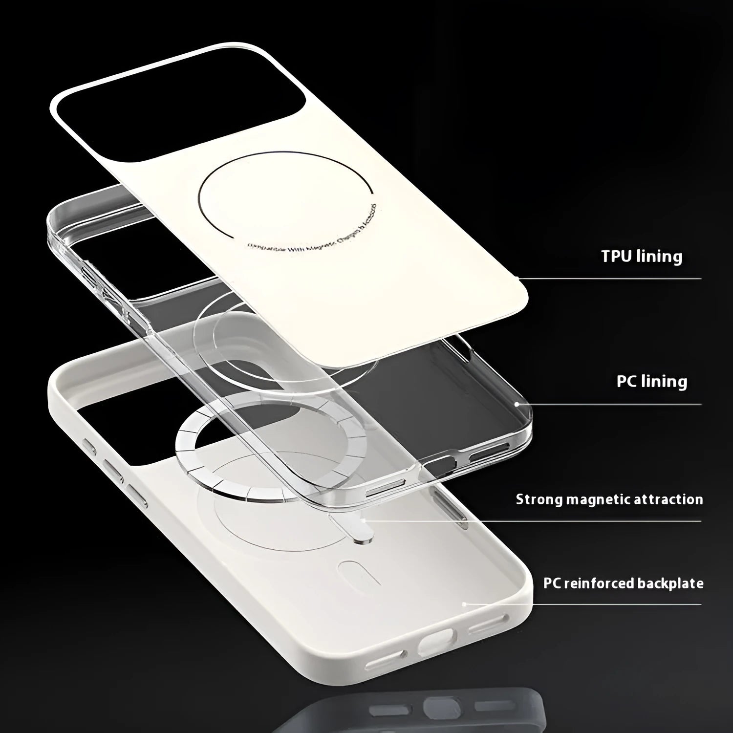 Frosted matte magnetic protective cover for iPhone 17 Pro with camera button protection