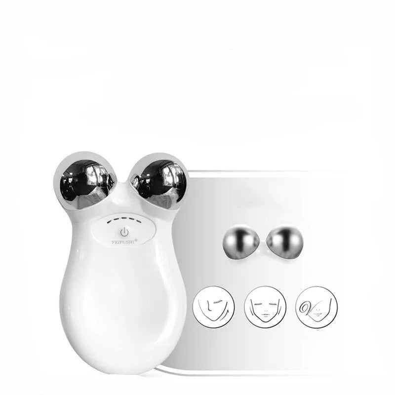 Pink and white micro current facial lifting device HS-858 for skin rejuvenation