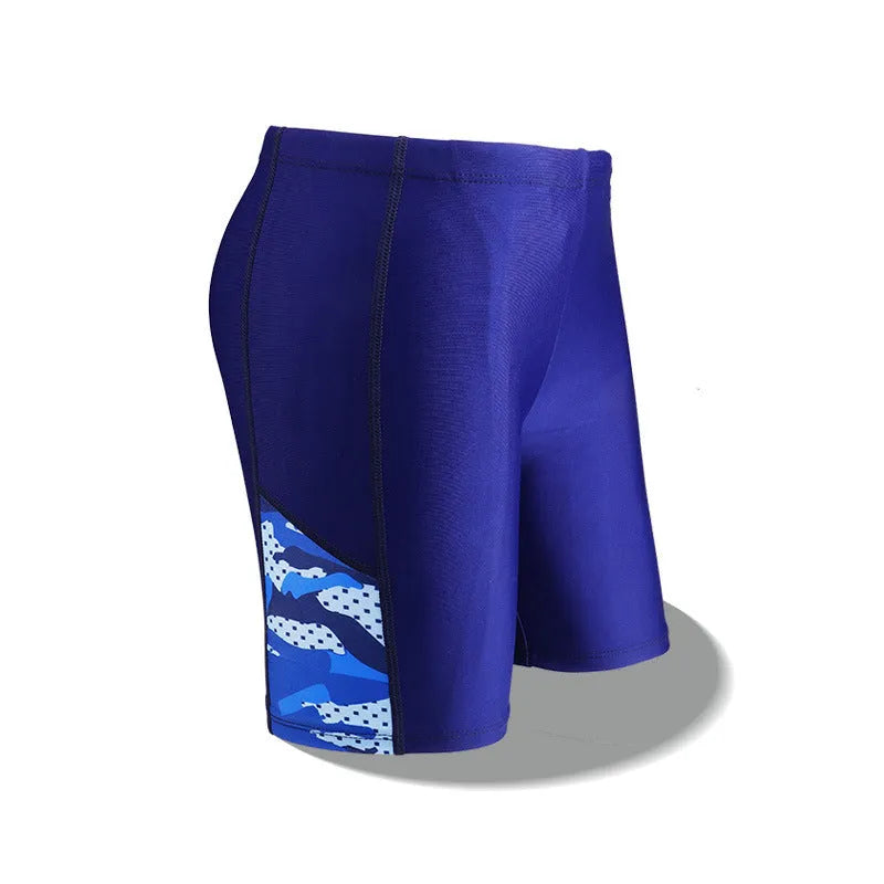 Quick-drying polyester children's swimming trunks in colour 69213style, for teenage boys.