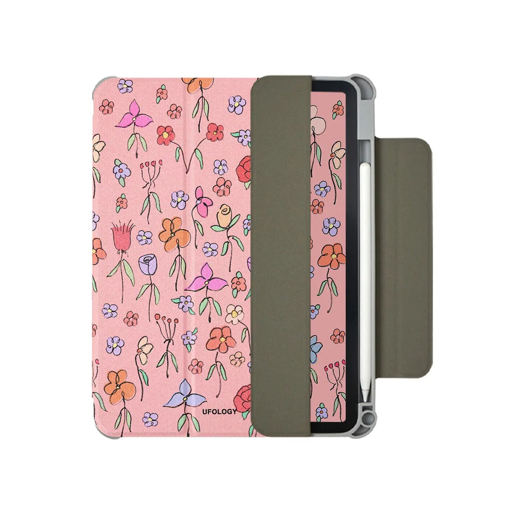 Magnetic protective case for 10.9-inch iPad Air tablets with flat shell design and clips
