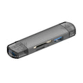 Grey aluminium alloy USB 3.0 multi-functional card reader with SD and TF slots