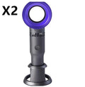 Portable bladeless fan with USB cable and base in assorted colours