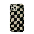 Lattice Case 13 TPU back cover for iPhone in Bright Black Twisted Grid with painted finish