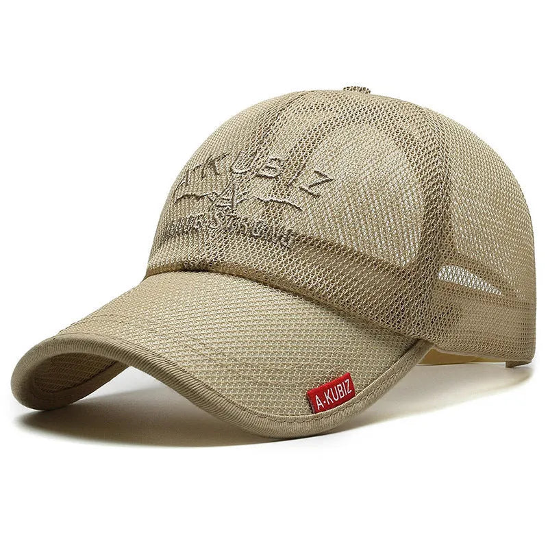 Men's adjustable mesh baseball cap in dome crown style with cotton fabric