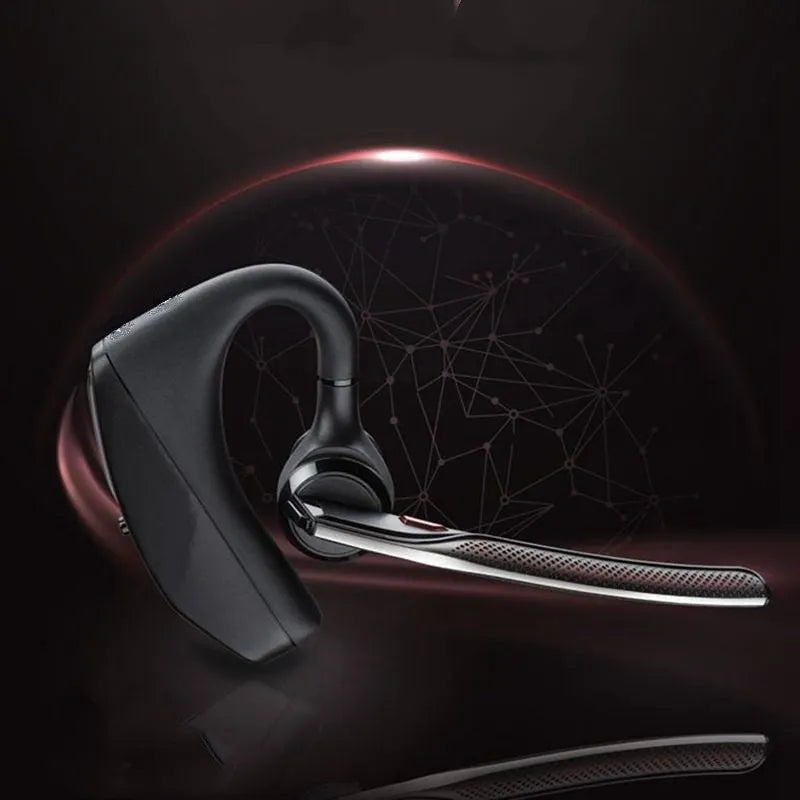 Black plastic Bluetooth sports headphones with a USB port and a battery display.