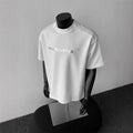 Men's cotton short sleeve t-shirt with letter print in loose fit pullover style