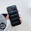 Down jacket phone case for iPhone 14 Pro in blue TPU and PC solid colour back cover