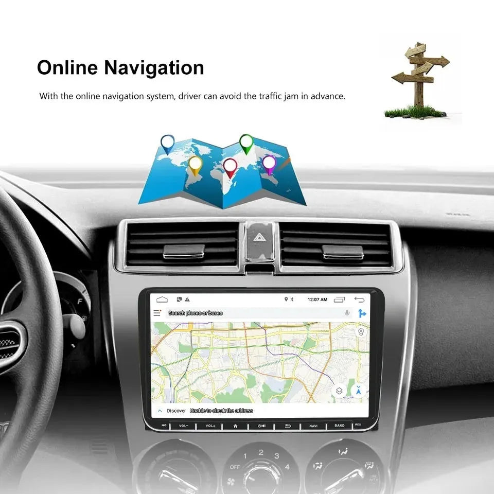 7-inch touchscreen car stereo head unit with Apple CarPlay display on screen