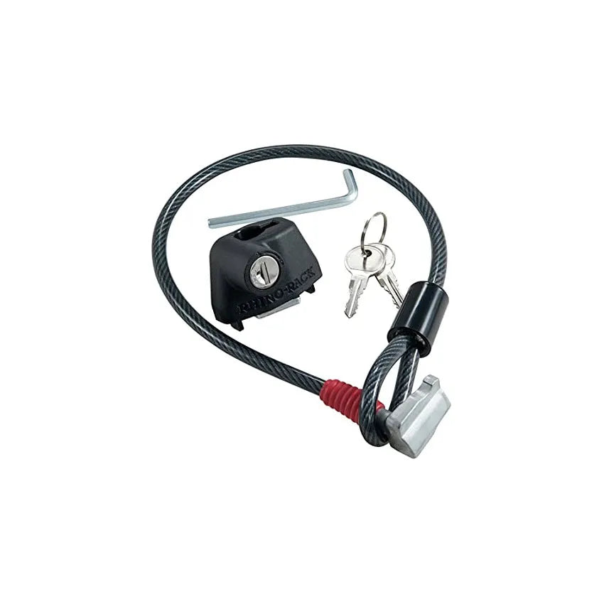 Roof platform steel cable lock with plastic coating in two length options for equipment security