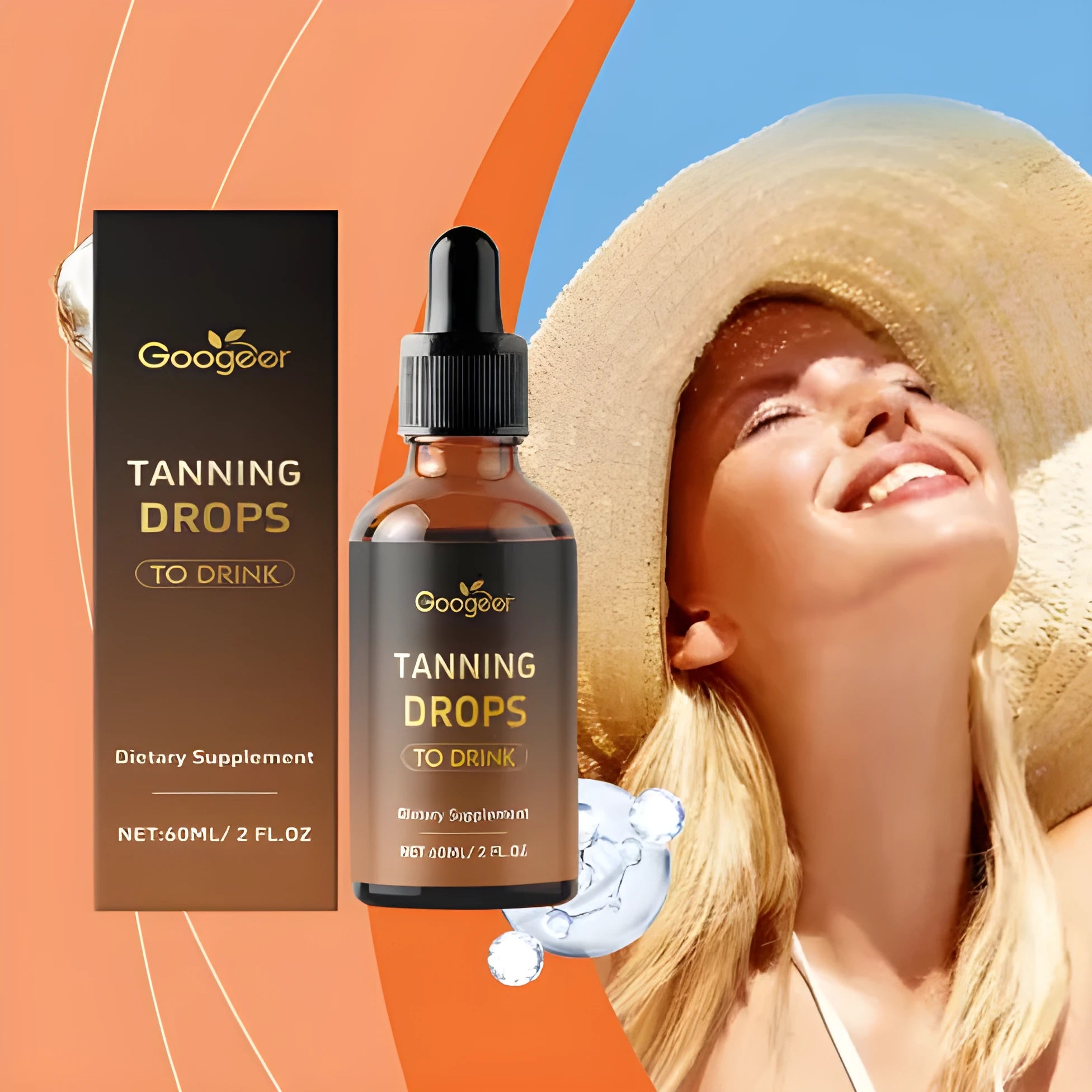Googeer 60ml tanning drops bottle for face and body tanning treatment
