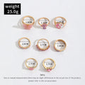 Set of 8 zinc alloy colour dripping rings with plant and flower motifs in European style