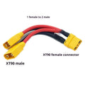 UAV battery XT90 parallel line Y cable in 10cm 20cm or 30cm length two configuration options