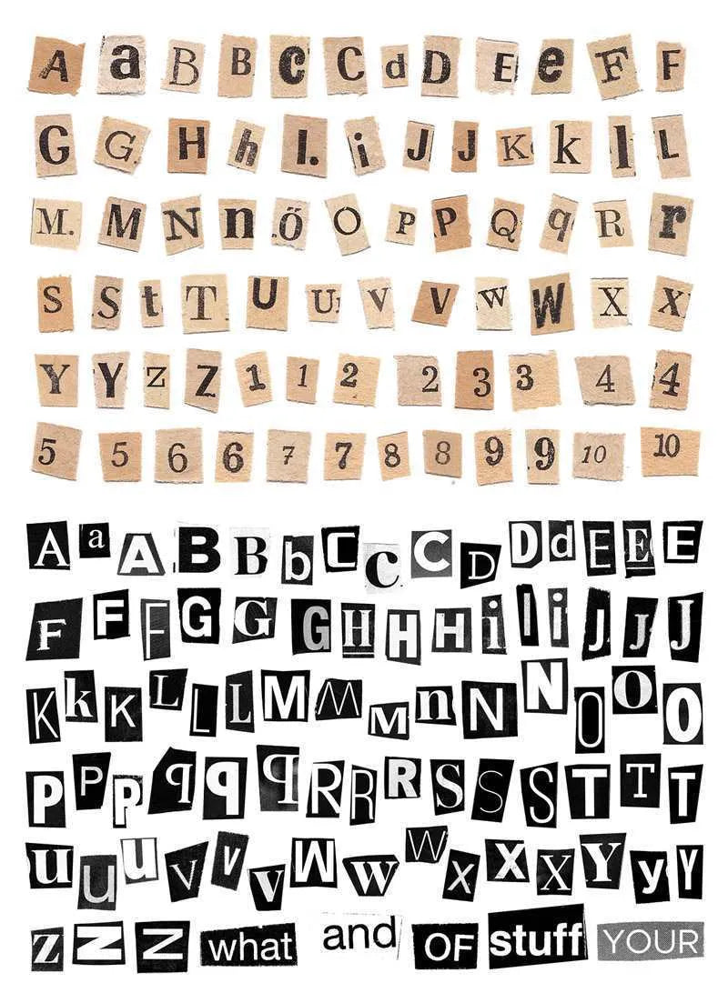 Cute English letters and numbers symbol label sticker set with multiple alphabet collections and weekly words