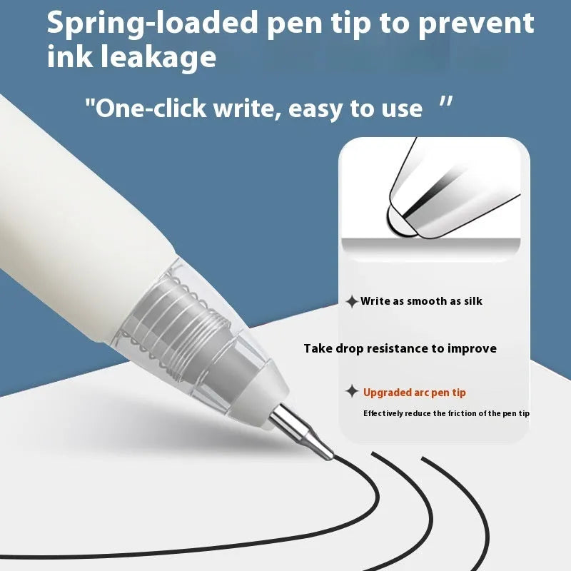 Ten-pack of quick-dry ballpoint pen refills in black, red, blue, and ink blue colours