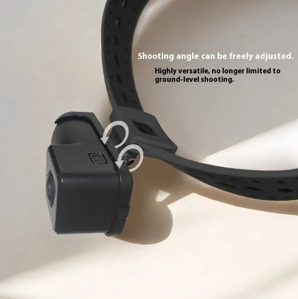 Black wifi camera neckband recorder showing device on a strap with TYPE-C port and lens visible.