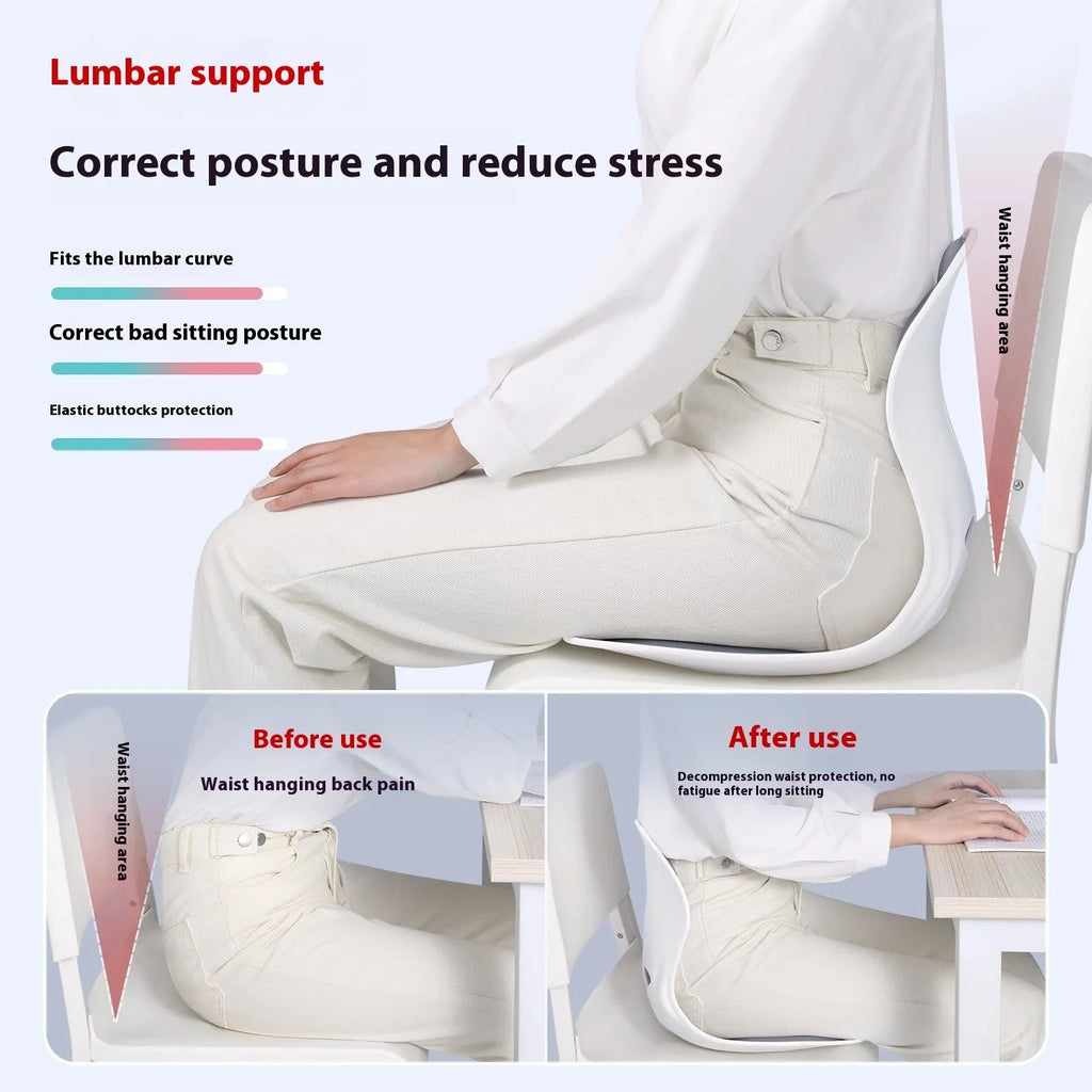 Japanese style lumbar support seat cushion in grey colour with solid pattern design