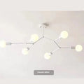 Nordic style iron chandelier ceiling lamp with multiple heads in black or white finish.