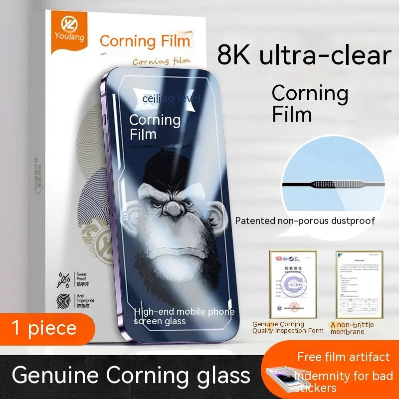 Tempered glass screen protector for iPhone 15, high definition, dustproof, anti-fingerprint
