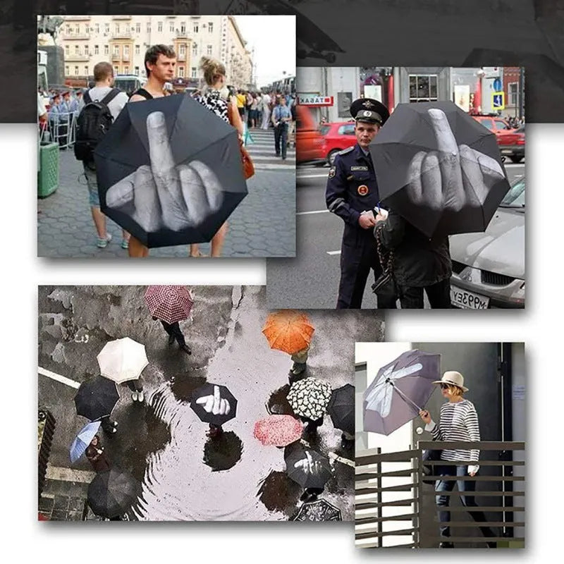 Tri-fold folding umbrella with iron frame and plastic handle in various colour styles