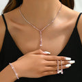 Rhinestone wedding jewellery three-piece set with necklace, bracelet and earrings on snake bone chain