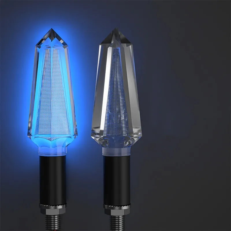 General warning light for electric vehicles LED turn signal transparent PC housing crystal pointed style red yellow blue